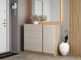 Комод Бостон  КМ-001 (дуб крафт серый/кашемир) в Светлом - svetlyj.mebel-nsk.ru | фото