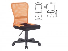 Кресло компактное BRABIX Smart MG-313, без подлокотников, комбинированное, черное/оранжевое в Светлом - svetlyj.mebel-nsk.ru | фото