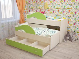 Кровать детская двухуровневая Радуга 80*160 в Светлом - svetlyj.mebel-nsk.ru | фото