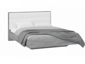 Кровать двуспальная 1,6 м «Миранда» Тип 1 (Дуб Гамильтон/Белый глянец) в Светлом - svetlyj.mebel-nsk.ru | фото
