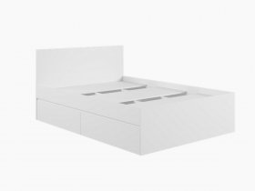 Кровать двуспальная с ящиками 1,4м Мадера-М1400 (белый) в Светлом - svetlyj.mebel-nsk.ru | фото