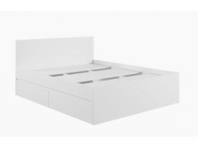 Кровать двуспальная с ящиками 1,6м Мадера-М1600 (белый) в Светлом - svetlyj.mebel-nsk.ru | фото