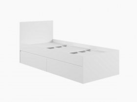 Кровать односпальная с ящиками 0,9м Мадера-М900 (белый) в Светлом - svetlyj.mebel-nsk.ru | фото