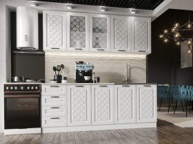 Кухонный гарнитур Агава 2,0 м (акация белая) в Светлом - svetlyj.mebel-nsk.ru | фото