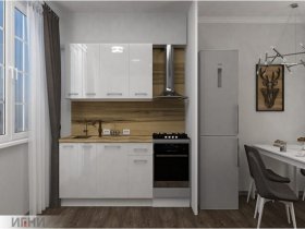 Кухонный гарнитур МДФ Выгодно и точка 1,5 м (белый глянец) в Светлом - svetlyj.mebel-nsk.ru | фото