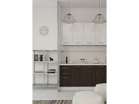 Кухонный гарнитур МДФ Выгодно и точка 1,5 м (белый глянец/ироко) в Светлом - svetlyj.mebel-nsk.ru | фото
