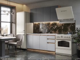 Кухонный гарнитур Ника 1,6 м (графит/серый софт) в Светлом - svetlyj.mebel-nsk.ru | фото
