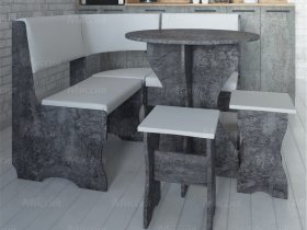 Кухонный уголок Лотос  (цемент темный к/з White) в Светлом - svetlyj.mebel-nsk.ru | фото