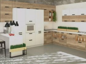Модульная кухня Фиджи 2,3м (крафт) в Светлом - svetlyj.mebel-nsk.ru | фото