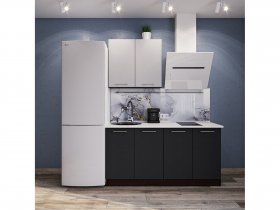 Модульная кухня Классика (белый глянец/черный) в Светлом - svetlyj.mebel-nsk.ru | фото