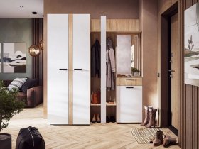 Модульная прихожая Санса (дуб сонома/белый) в Светлом - svetlyj.mebel-nsk.ru | фото