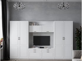 Модульная стенка Апполия (белый/белый дуб) в Светлом - svetlyj.mebel-nsk.ru | фото