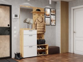 Прихожая Монтана (дуб крафт золотой/белый) в Светлом - svetlyj.mebel-nsk.ru | фото