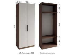Шкаф 900 Роза (орех франклин карамельный/бежевый скин) в Светлом - svetlyj.mebel-nsk.ru | фото