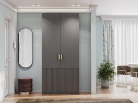 Шкаф двухстворчатый Эккервуд (Нью) (графит) в Светлом - svetlyj.mebel-nsk.ru | фото