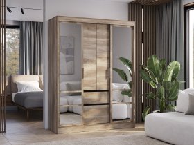 Шкаф-купе ШКК-06 Энигма (венге/дуб каньон) в Светлом - svetlyj.mebel-nsk.ru | фото