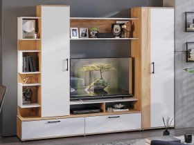 Стенка «Дакота» (дуб крафт золотой/белый ясень) в Светлом - svetlyj.mebel-nsk.ru | фото