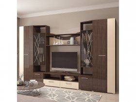 Стенка Гамма (дуб венге/дуб молочный) в Светлом - svetlyj.mebel-nsk.ru | фото