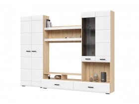 Стенка ГС-01 Либерти (дуб сонома/белый глянец) в Светлом - svetlyj.mebel-nsk.ru | фото