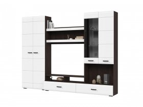 Стенка ГС-01 Либерти (венге/белый глянец) в Светлом - svetlyj.mebel-nsk.ru | фото