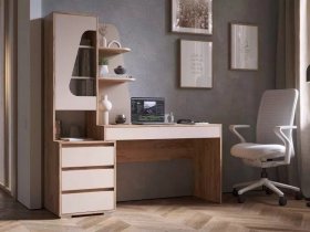 Стол компьютерный Пифагор (дуб вотан/кашемир) в Светлом - svetlyj.mebel-nsk.ru | фото