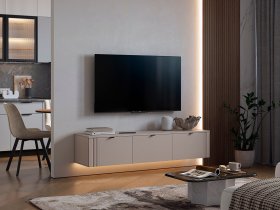 Тумба 2 Рич (кашемир/фрапучино матовый/черный) в Светлом - svetlyj.mebel-nsk.ru | фото