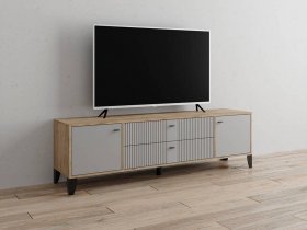 Тумба под ТВ Парус-10 (дуб крафт серый/серый) в Светлом - svetlyj.mebel-nsk.ru | фото